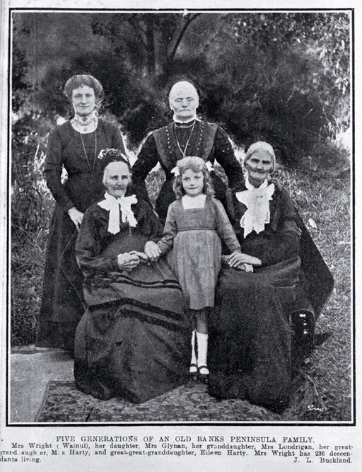 Five generations of an old Banks Peninsula family, the Wrights