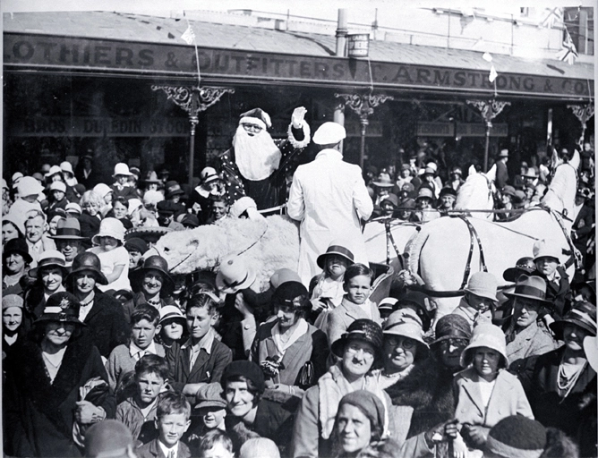 T. Armstrong & Co's Christmas float outside their High Street store