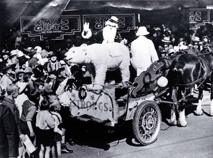 Father Christmas on T. Armstrong & Co's Christmas float