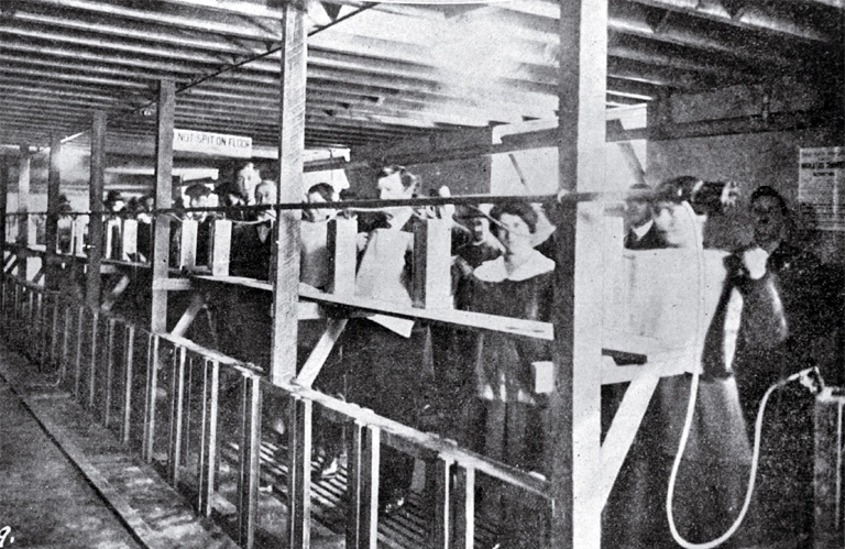 People using the inhalation chamber in the Government Buildings in Cathedral Square, Christchurch
