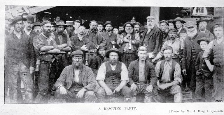 A rescuing party, Brunner mining disaster