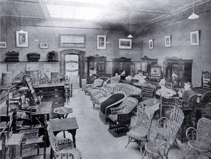 Furniture showroom at Messrs. J. Ballantyne & Co.'s Dunstable House, Cashel Street, Christchurch
