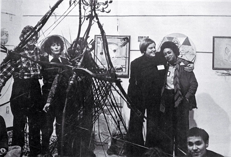 The Women's Art Environment, CSA Gallery, Christchurch : women in the tepee space.