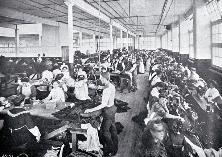 The interior of a clothing factory