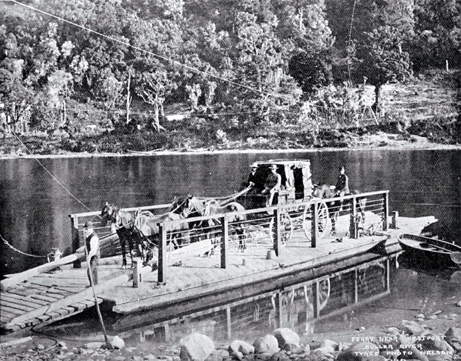 Ferry on the Buller River, near Westport, West Coast