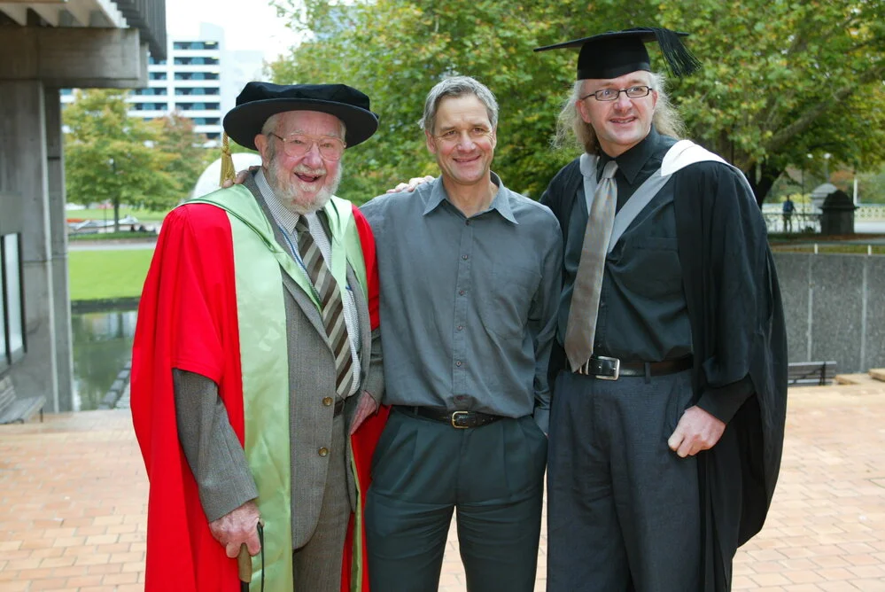 Sydney 'Charlie' Challenger with his two sons Stuart and Neil