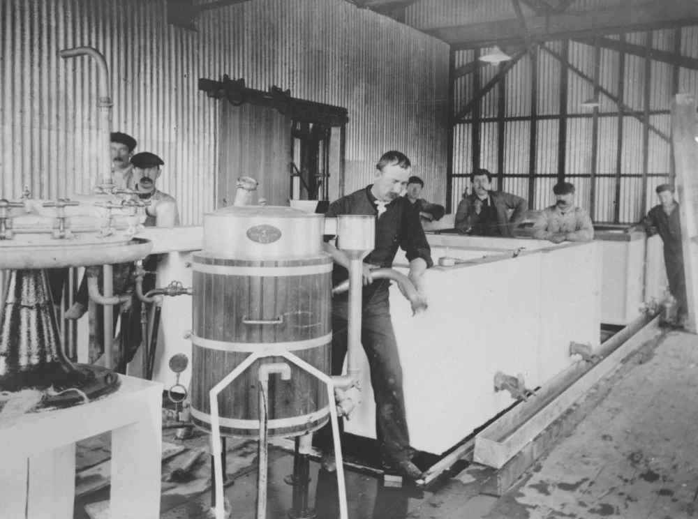 Joseph Nathan & Sons [Glaxo]. Pasteuriser and holding vats, Bunnythorpe factory, 1904-1906