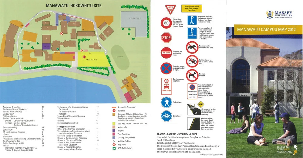 Campus Map, Massey University, Manawatu, 2012