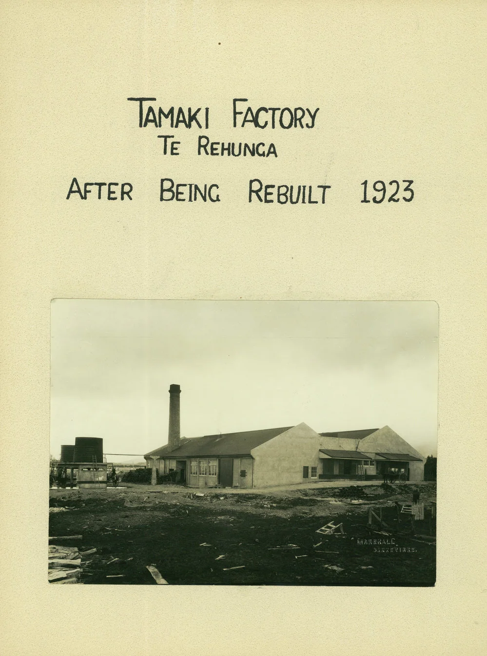 Tamaki Co-operative Dairy Company, Limited. Factory at Te Rehunga after being rebuilt from 1923 to 1924