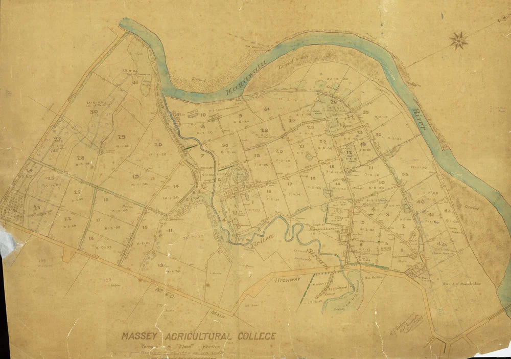 Massey Agricultural College farm map, O.J. Dolan, 1931