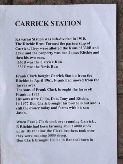Nevis Valley, Carrick Station
