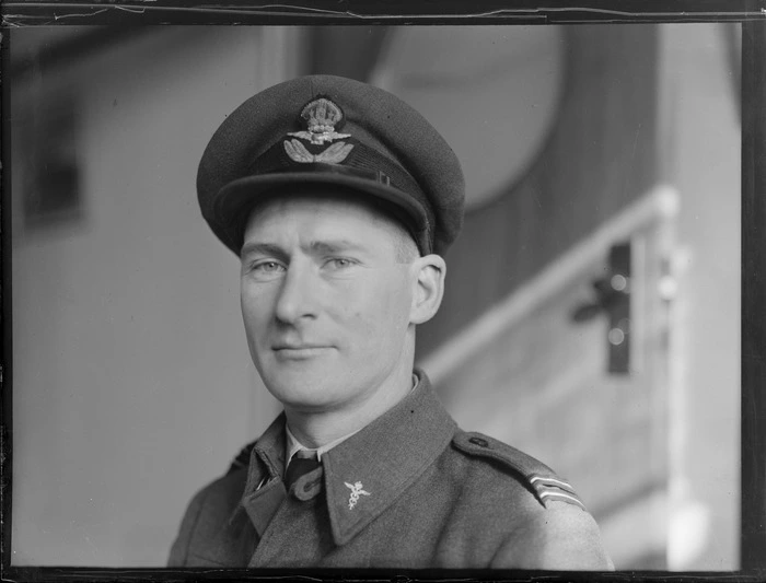 Portrait of F H Simms, Flight Medical Officer, RNZAF