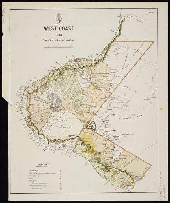 West coast 1880 : plan of the confiscated territory.