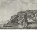 [A fortified town or village called a hippah, built on a perforated rock at Tolaga in New Zealand] [picture].
