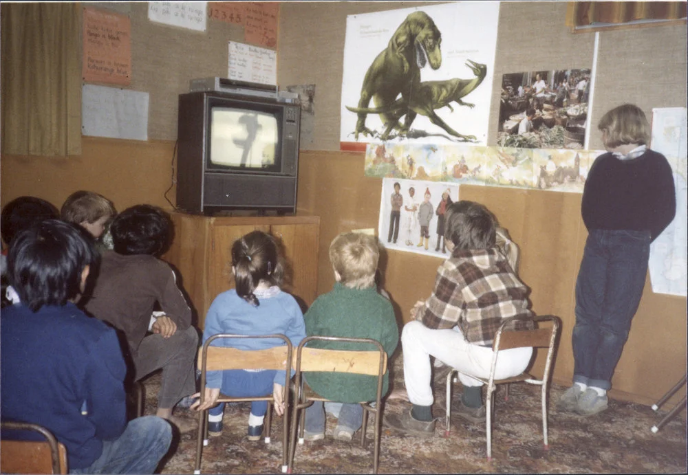 Children watching TV