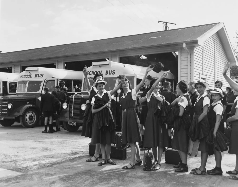 Children waiting for school bus