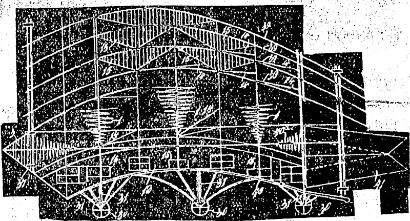 A diagram showing the intricacies of "Taylor flying machine." It is  all very remarkable, but at least its inventor has unlimited faith m it  although no financial backing. (NZ Truth, 12 September 1929)