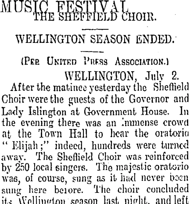 MUSIC FESTIVAL. (Otago Daily Times 3-7-1911)