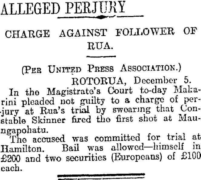 ALLEGED PERJURY (Otago Daily Times 6-12-1916)