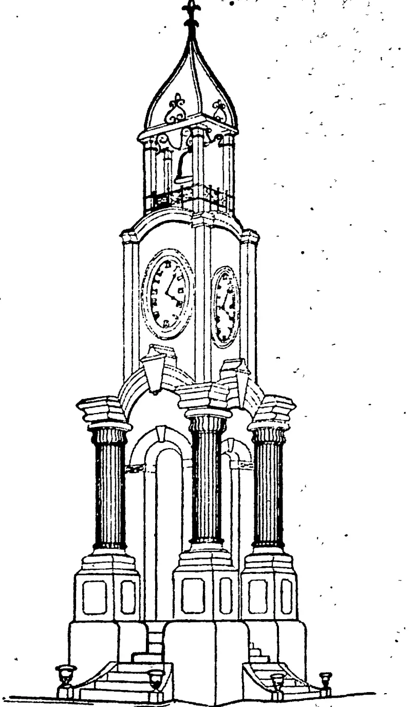 MEMORIAL CLOCK TOWER FOR HOKITIKA, WEST COAST, N.Z. This clock tower, which wil] cost £1000, is to be erected at the intersection of Sewell and Weld streets, Hokitika, in memory of Westland troopers who fell in the South African war, and also to commemorate the Coronation of his Majesty, King Edward VII (Otago Witness, 08 October 1902)