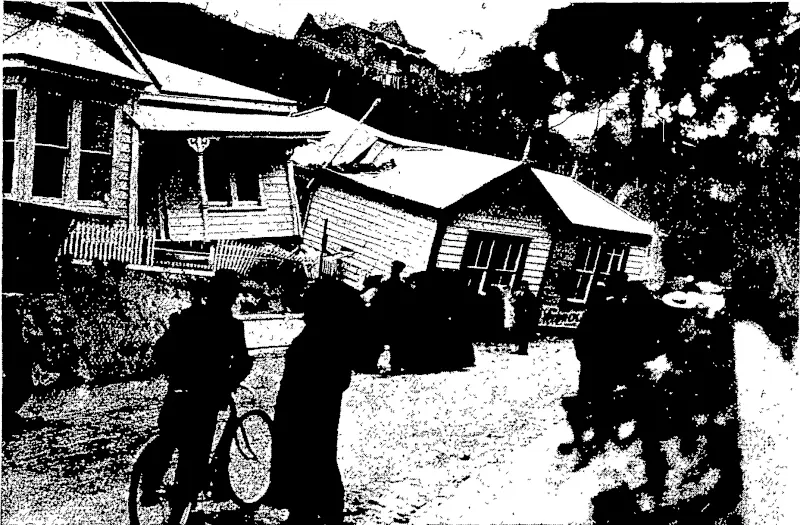 THEi RECENT FLOODS IN THE NORTH: EFFECTS OF A LANDSLIP AT THE FOOT OF MILTON ROAD, NAPIER (Otago Witness, 23 August 1905)