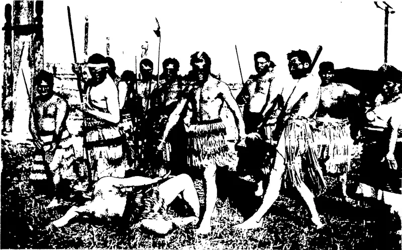ANOTHER ATTITUDE DURIXG COMBAT BY THE MAORIS (Otago Witness, 13 March 1907)