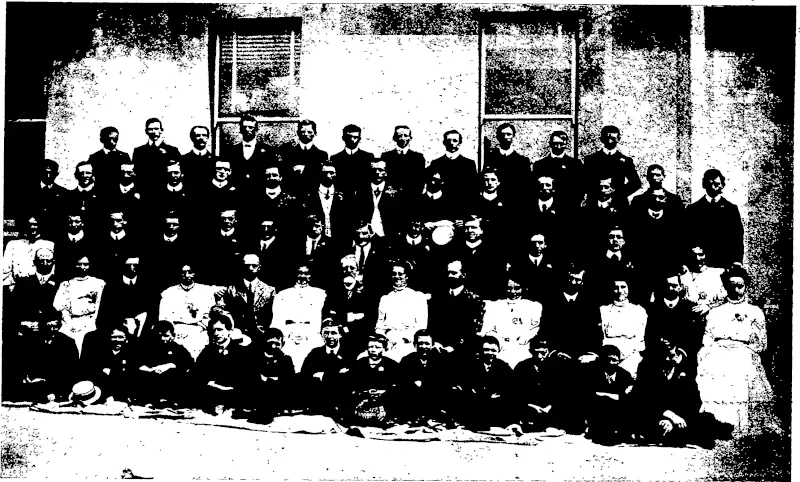 PALMERSTON NORTH POST AND TELEGRAPH OFFICE STAFF. (Otago Witness, 09 December 1908)