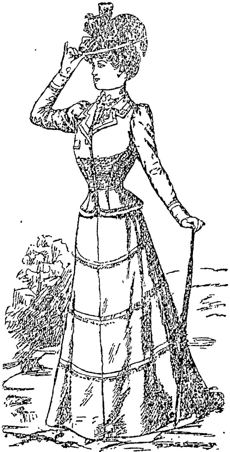 COSTUME IN DYED LINEN. By Redfern. (Auckland Star, 31 December 1898)