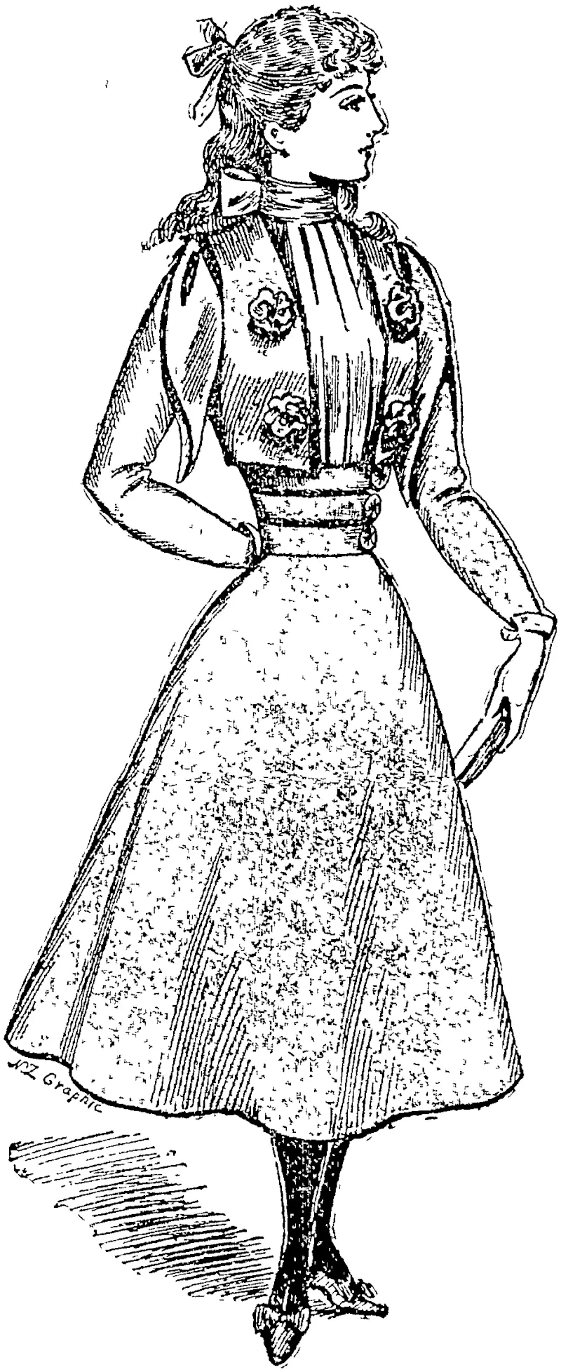 i yOUNG LADY'S .COSTUME. (Auckland Star, 16 September 1899)