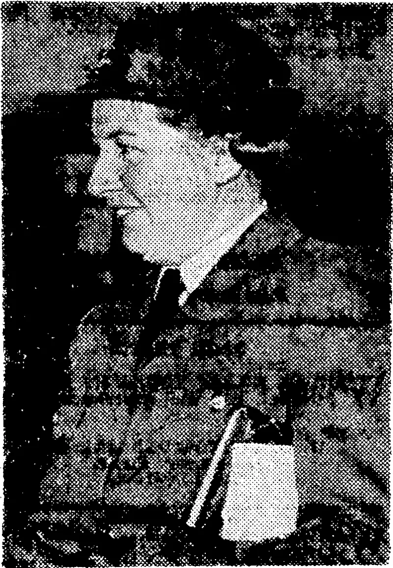 Mrs. E. Julius,1 W.A.A.F. Superintendent of the R..N.Z.A.F. station. Rongotai, photographed at the opening of "W.A.A.F. House" on Monday. Mrs. Julius is ivearing the new uniform of the service. (Evening Post, 18 June 1941)