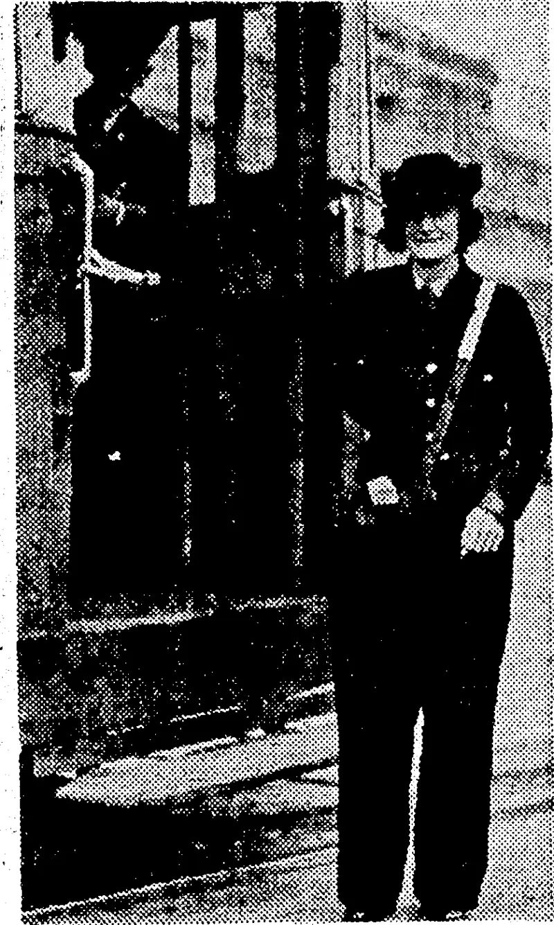 One of the first df the women conductors to start work on the Wellington trams photographed on duty this morning. (Evening Post, 24 June 1942)