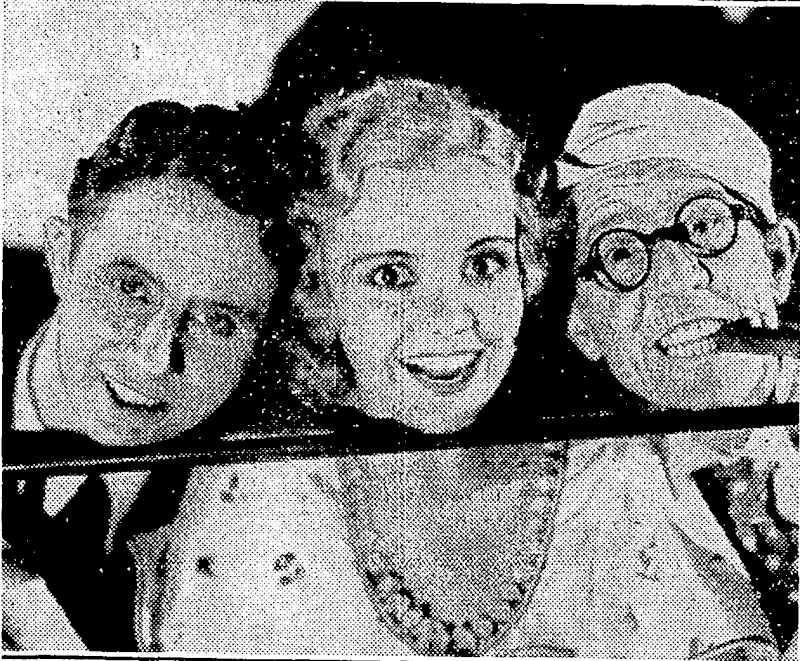 Bert Wheeler, Robert Woolsey ana Dorothy Lee are starred in "Caught Plastered," which is a coming attraction at the Majestic Theatre. (Evening Post, 28 January 1932)