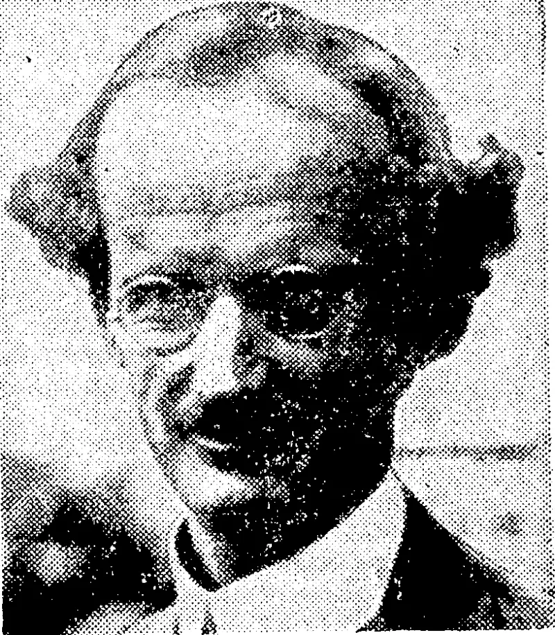 Professor Piccard. spherical apparatus of his own design. He hopes to break all depth records. (Evening Post, 13 May 1939)