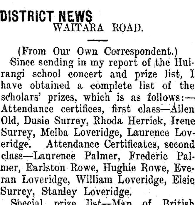 DISTRICT NEWS (Taranaki Daily News 2-1-1912)