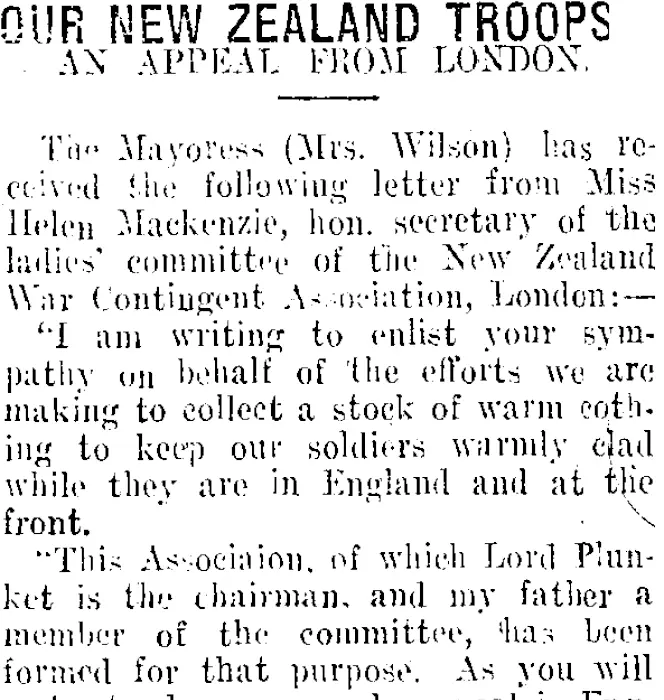 OUR NEW ZEALAND TROOPS. (Taranaki Daily News 9-1-1915)