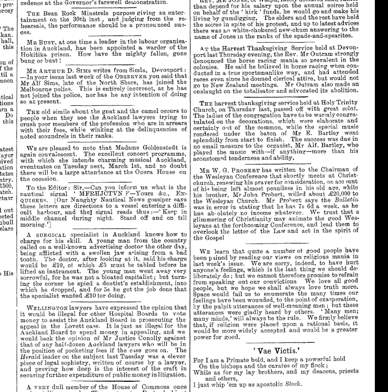 I like good beer, but I don't often get.it.7 Got it this time, s. old boy. (Observer, 27 February 1892)