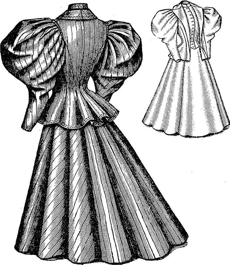 ladies' Costume, Consisting- of a Jacket, a Single-Breasted Vest and a Six-Gored Ripple Skirt. (Observer, 18 January 1896)