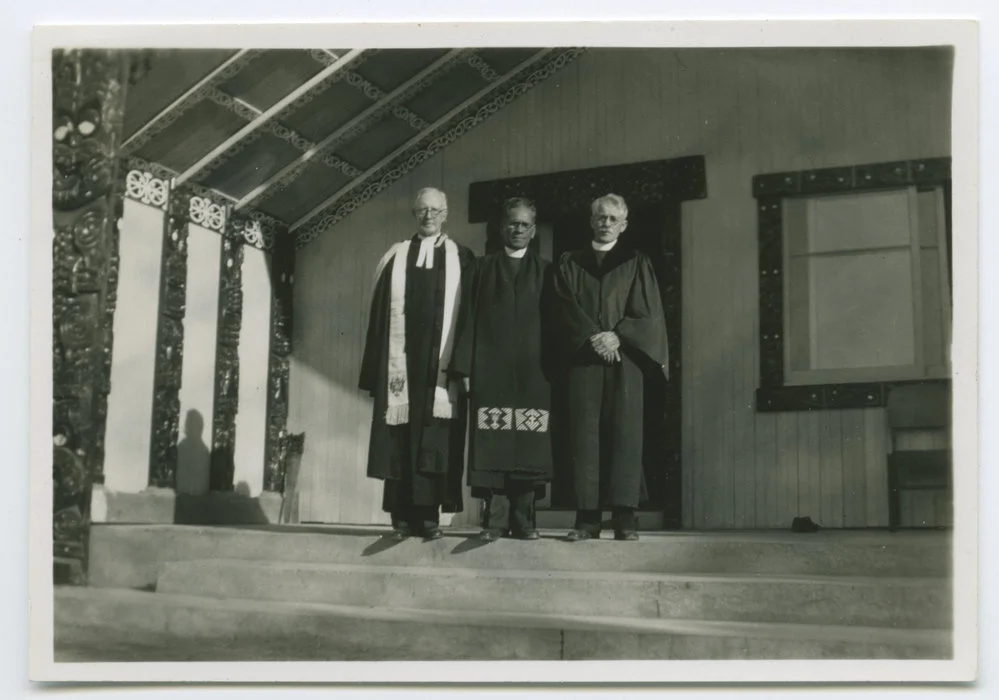 Officiating ministers at the opening of Synod House, Ōhope