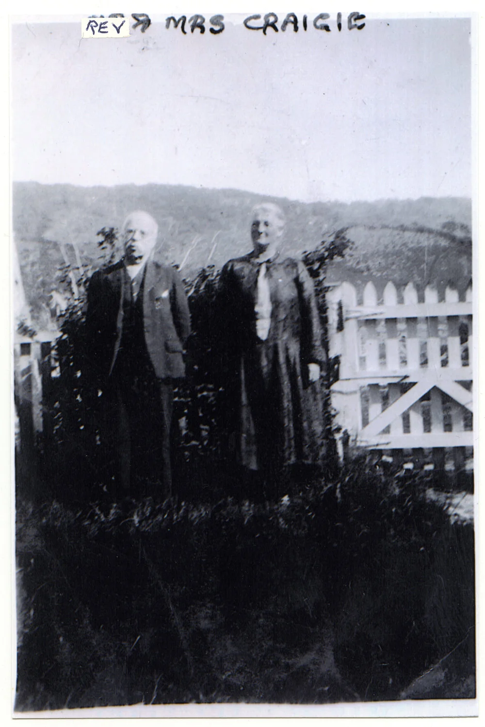 Rev. W. F. and Mrs Craigie