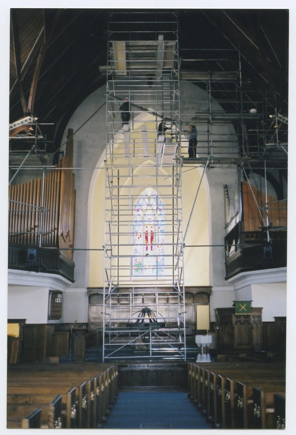 Scaffolding inside Knox Church