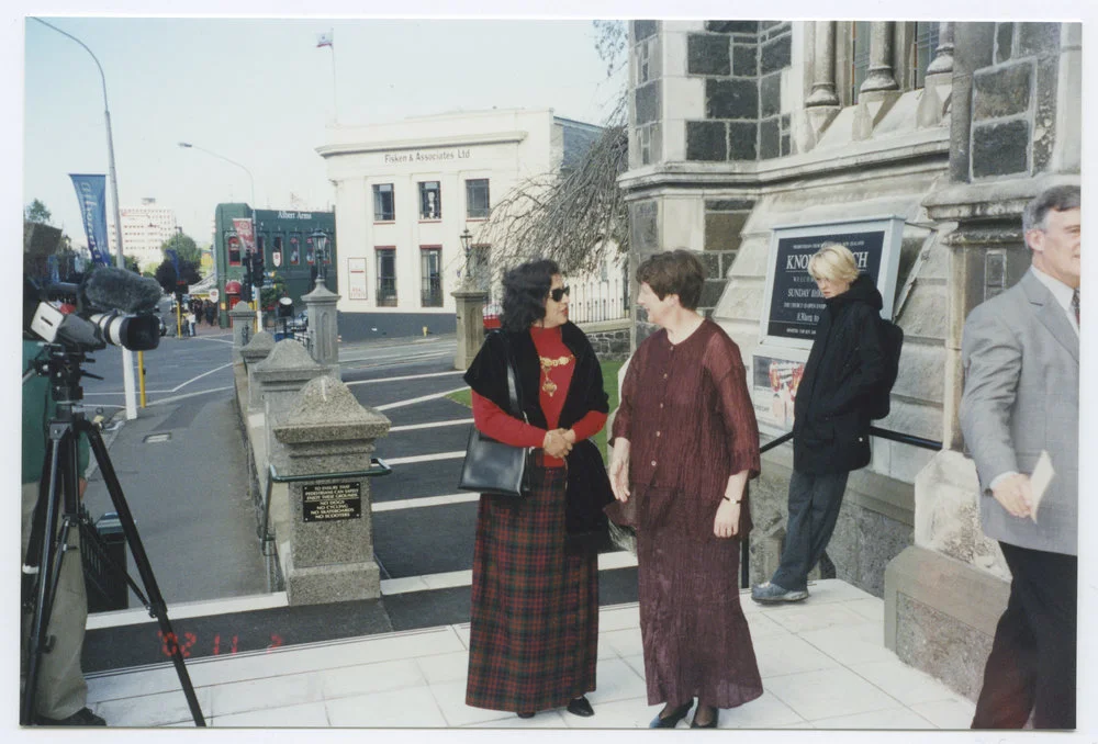 Mayor Sukhi Turner and Ann Thomson