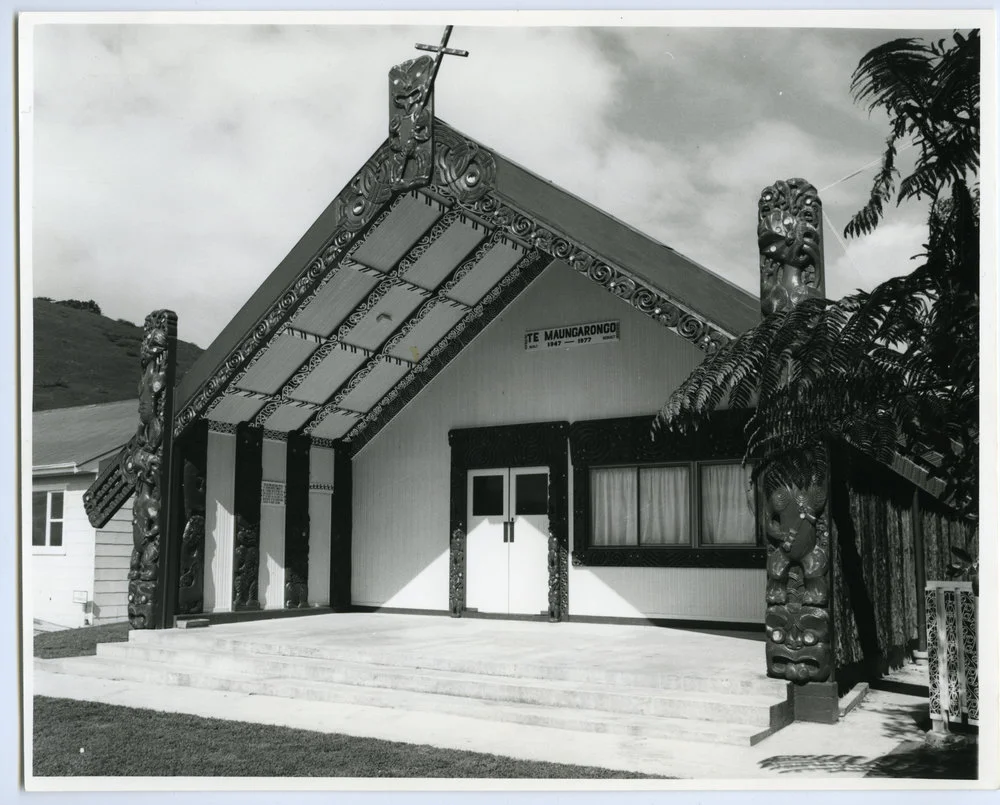 A view of the meeting house, Te Maungarongo