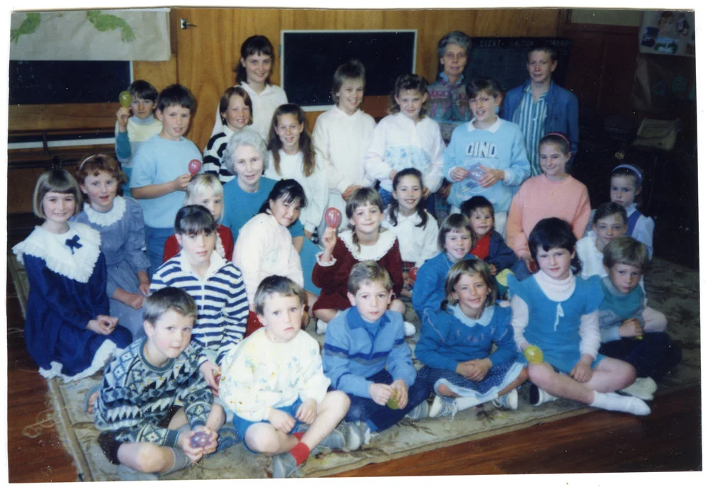 St. Enoch's Sunday School children with teacher Mary Brown and Rosemary Harris