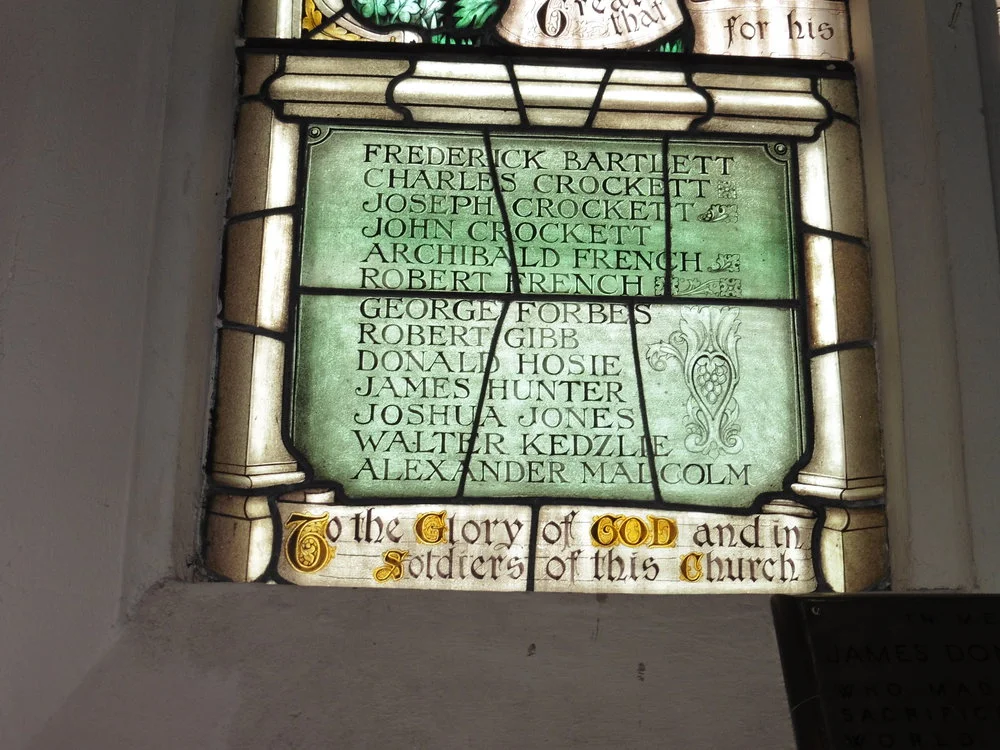 Detail of War Memorial window, Kaikorai Church