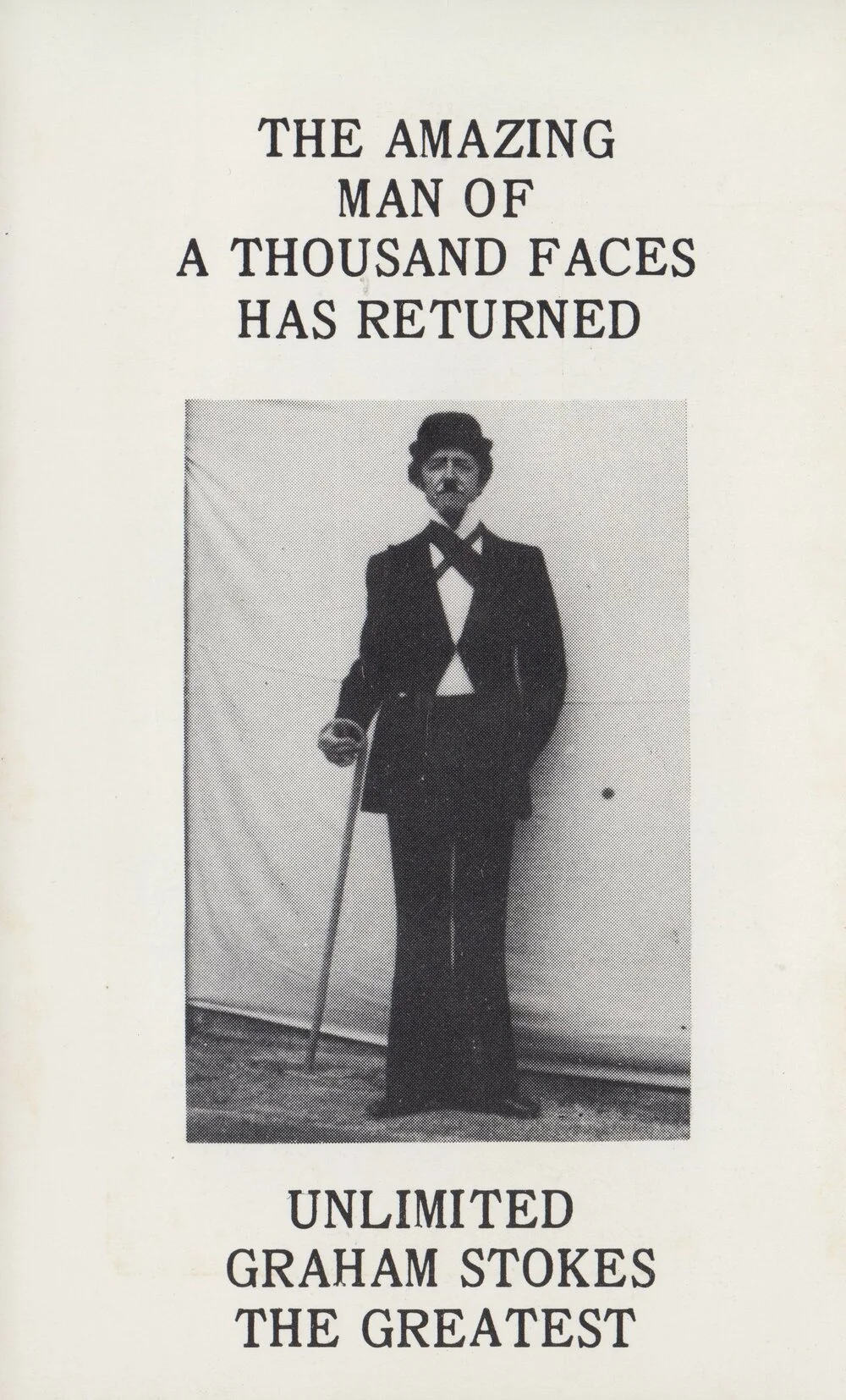 Graham Stokes as Charlie Chaplin; ca 1980s