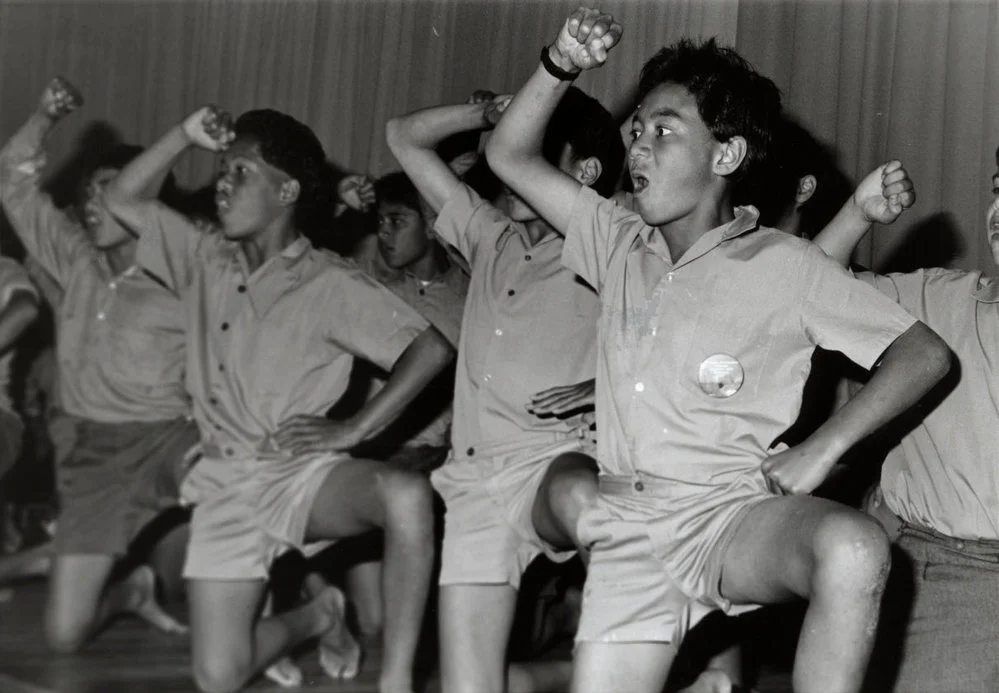 Maidstone Intermediate; students from Ilminster Intermediate School, Gisborne, perform a haka.