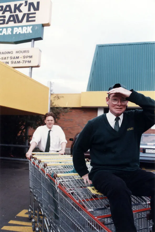 Pak'n Save; missing-trolleys amnesty; attendant Bob Goodall, director Michael Kelly.