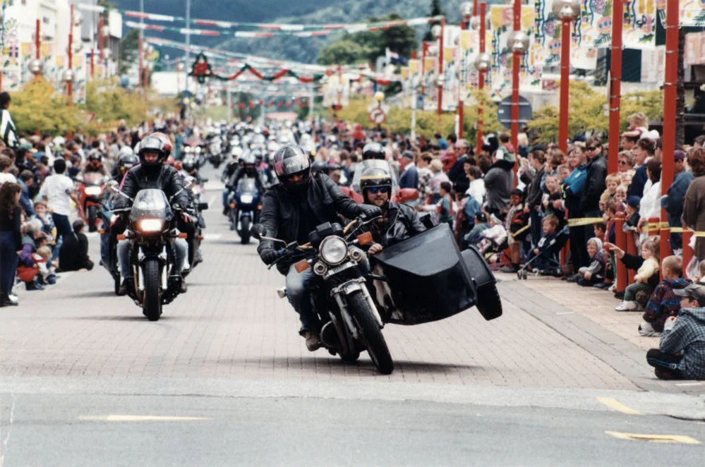 Christmas parade 1996; motorcycles.