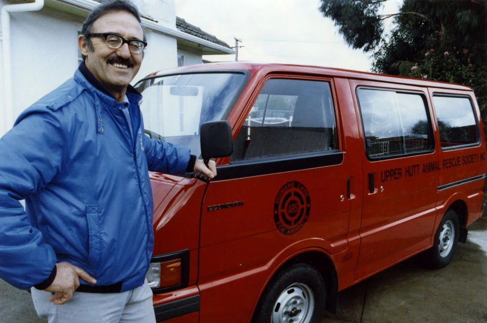 Animal Rescue Society; president Graham Stokes with their new Ford Econovan.