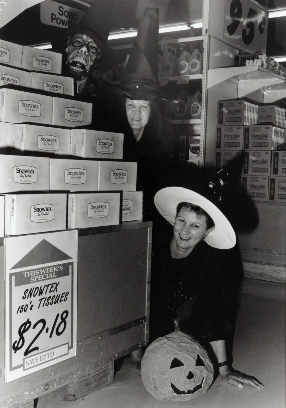 Woolworths staff in Halloween costume.